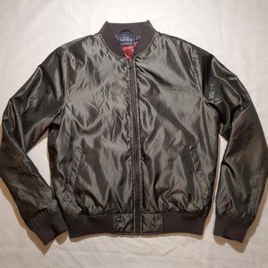 Men's TOPMAN Green Bomber Jacket Sz M - EUC